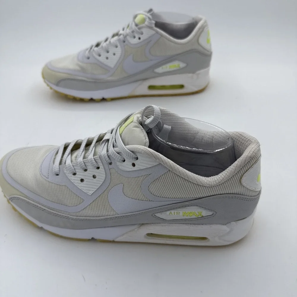 Nike Air Max 90 CMFT Tape White Neon Yellow Sz 9.5